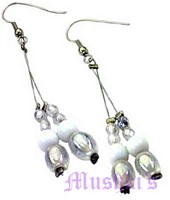 Glass bead hanging earring - click here for large view